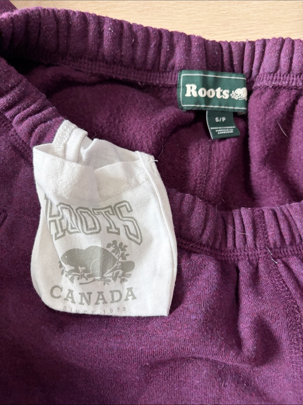 Roots Canada Purple Heathered Ankle Length Fleece Joggers Size S - Picture 3 of 4
